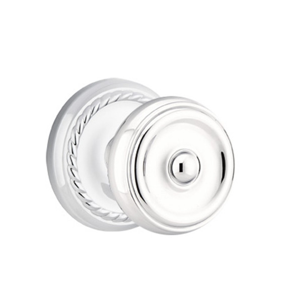 Emtek 8051-W-US26 Waverly Door Knob Dummy Set With Rope Rosette Polished Chrome
