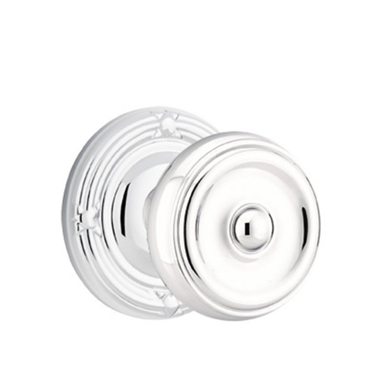 Emtek 8057-W-US26 Waverly Door Knob Dummy Set With Ribbon & Reed Rosette Polished Chrome