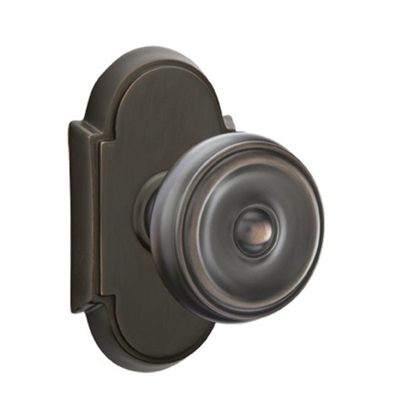 Emtek 8058-W-US10B Waverly Door Knob Dummy Set With #8 Rosette Oil Rubbed Bronze