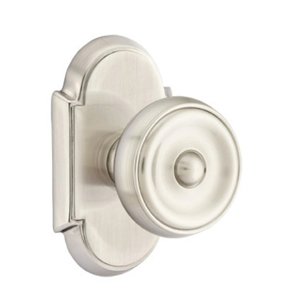 Emtek 8058-W-US15 Waverly Door Knob Dummy Set With #8 Rosette Satin Nickel
