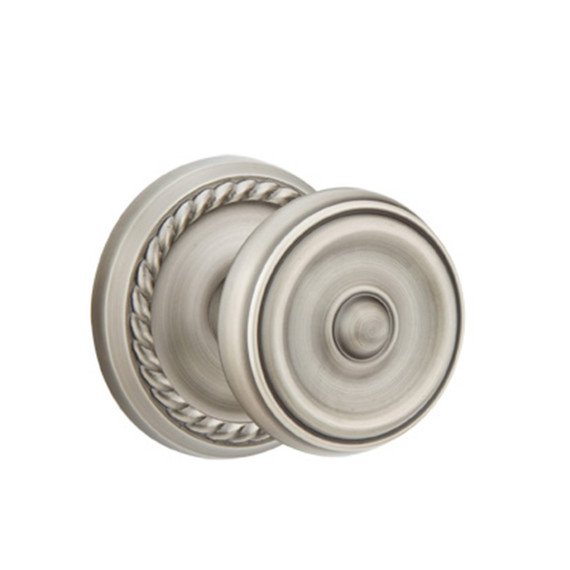 Emtek 8101-W-US15A Waverly Door Knob Passage Set With Rope Rosette Pewter