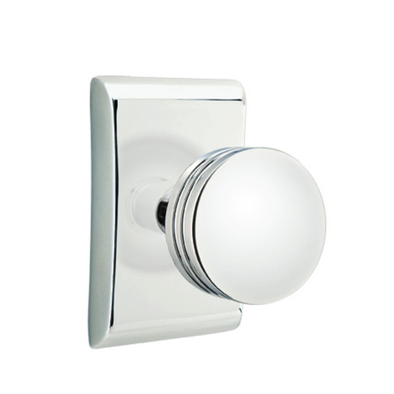 Emtek 5051-BN-US26 Bern Door Knob Dummy Set With Neos Rosette Polished Chrome