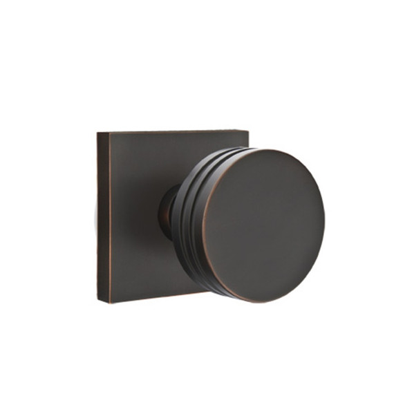 Emtek 5110-BN-US10B Bern Door Knob Passage Set With Square Rosette Oil Rubbed Bronze