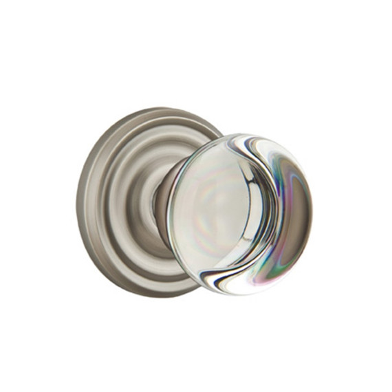 Emtek 8100-PC-US15A Providence Crystal Door Knob Passage Set With Regular Rosette Pewter