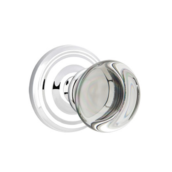 Emtek 8100-PC-US26 Providence Crystal Door Knob Passage Set With Regular Rosette Polished Chrome