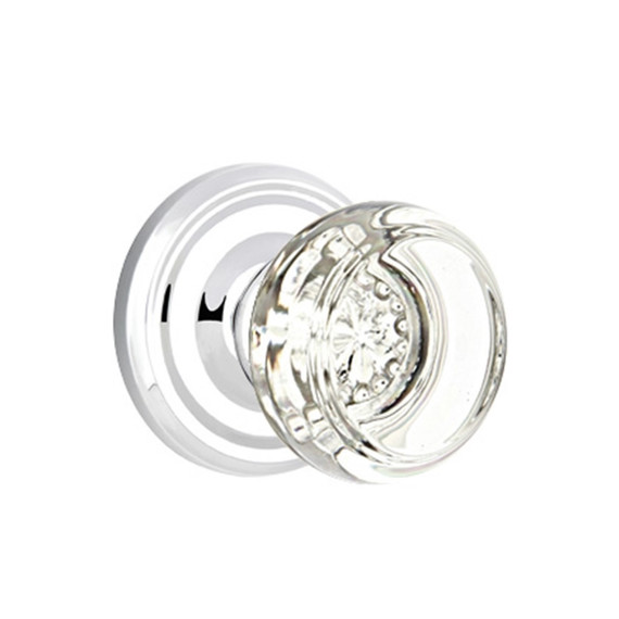 Emtek 8050-GT-US26 Georgetown Crystal Door Knob Dummy Set With Regular Rosette Polished Chrome