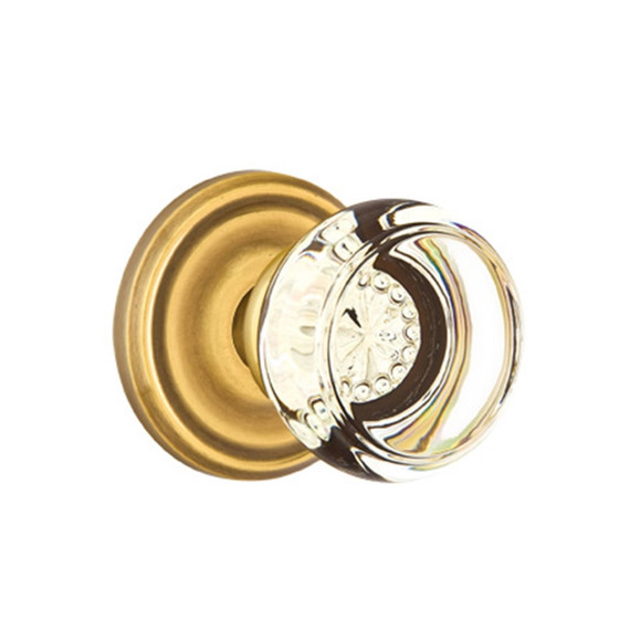 Emtek 8050-GT-US7 Georgetown Crystal Door Knob Dummy Set With Regular Rosette French Antique