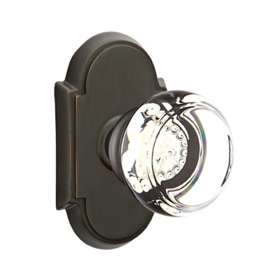 Emtek 8058-GT-US10B Georgetown Crystal Door Knob Dummy Set With #8 Rosette Oil Rubbed Bronze