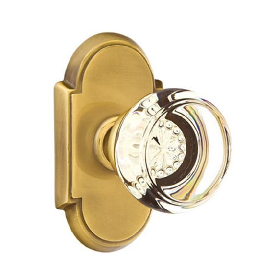Emtek 8058-GT-US7 Georgetown Crystal Door Knob Dummy Set With #8 Rosette French Antique
