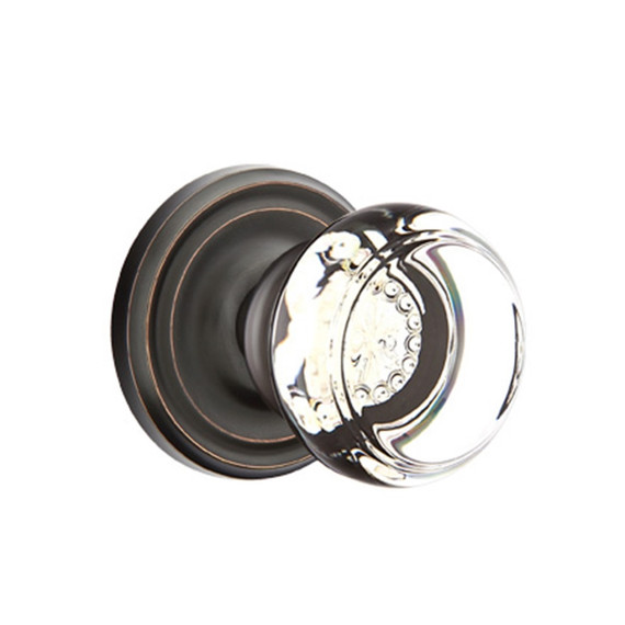 Emtek 8100-GT-US10B Georgetown Crystal Door Knob Passage Set With Regular Rosette Oil Rubbed Bronze