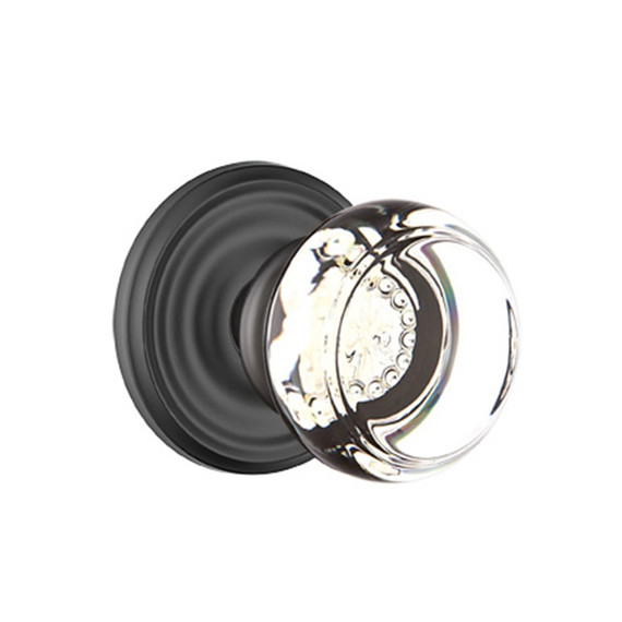 Emtek 8100-GT-US19 Georgetown Crystal Door Knob Passage Set With Regular Rosette Flat Black