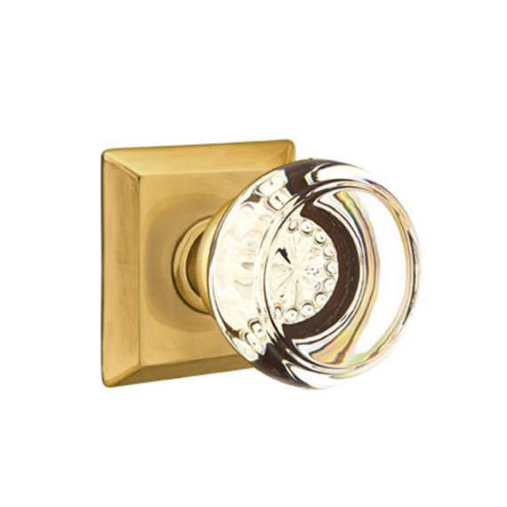 Emtek 8131-GT-US7 Georgetown Crystal Door Knob Passage Set With Quincy Rosette French Antique