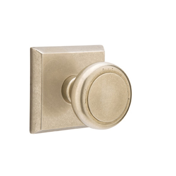 Emtek 7061-BU-TWB Butte Sandcast Bronze Door Knob Dummy Set With #6 Rosette Tumbled White Bronze