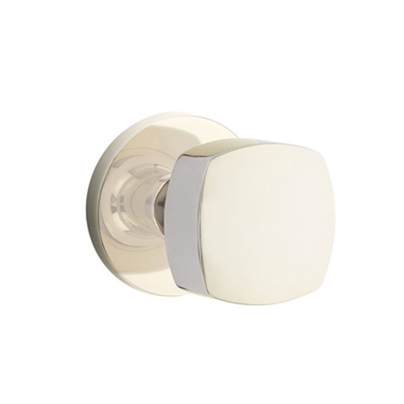 Emtek 5109-FRK-US14 Freestone Door Knob Passage Set With Disk Rosette Polished Nickel