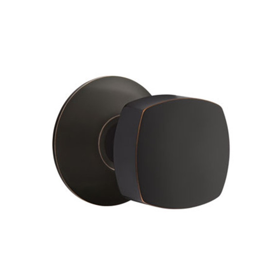 Emtek 5207-FRK-US10B Freestone Door Knob Privacy Set With Modern Rosette Oil Rubbed Bronze