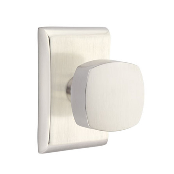 Emtek 5211-FRK-US15 Freestone Door Knob Privacy Set With Neos Rosette Satin Nickel