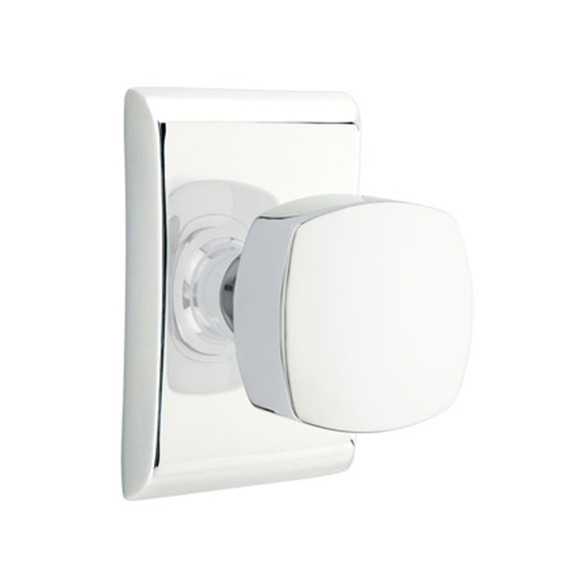 Emtek 5211-FRK-US26 Freestone Door Knob Privacy Set With Neos Rosette Polished Chrome
