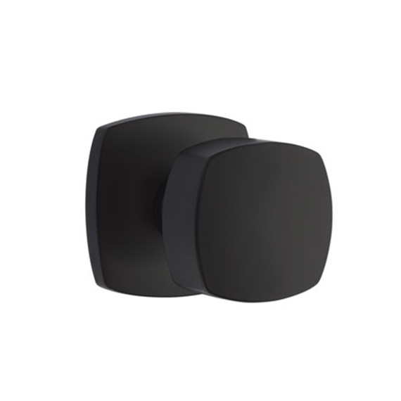 Emtek 5306-FRK-US19 Freestone Door Knob Dummy Set With Urban Modern Rosette Flat Black