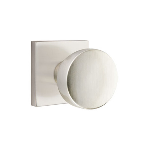 Emtek 5050-LAU-US15 Laurent Door Knob Dummy Set With Square Rosette Satin Nickel