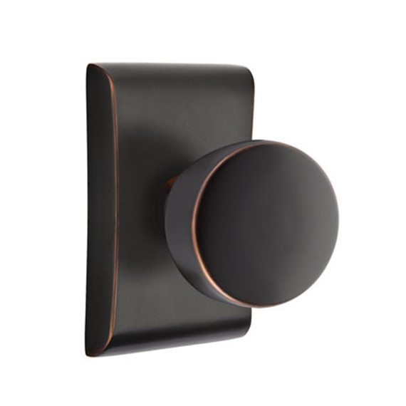 Emtek 5051-LAU-US10B Laurent Door Knob Dummy Set With Neos Rosette Oil Rubbed Bronze
