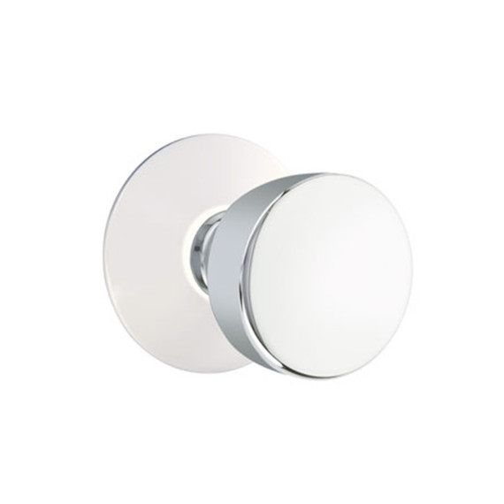 Emtek 5107-LAU-US26 Laurent Door Knob Passage Set With Modern Rosette Polished Chrome