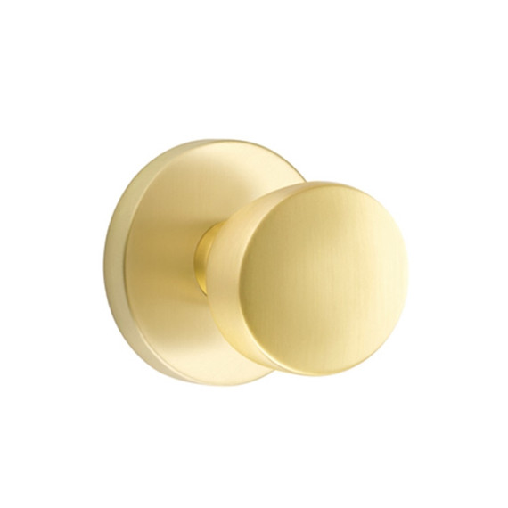 Emtek 5109-LAU-US4 Laurent Door Knob Passage Set With Disk Rosette Satin Brass