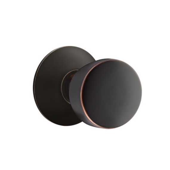 Emtek 5207-LAU-US10B Laurent Door Knob Privacy Set With Modern Rosette Oil Rubbed Bronze