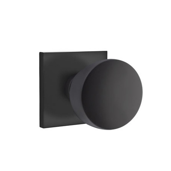 Emtek 5210-LAU-US19 Laurent Door Knob Privacy Set With Square Rosette Flat Black