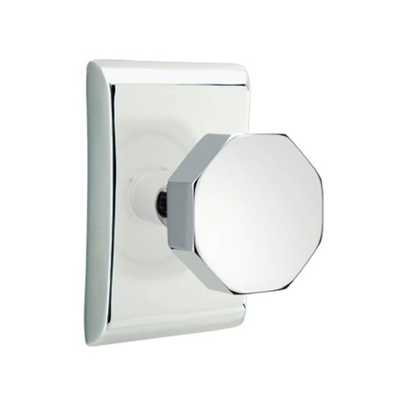 Emtek 5051-OCT-US26 Octagon Door Knob Dummy Set With Neos Rosette Polished Chrome