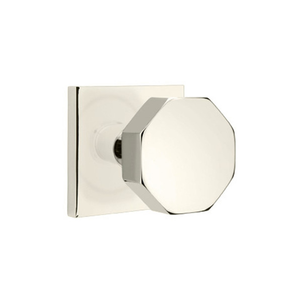 Emtek 5110-OCT-US14 Octagon Door Knob Passage Set With Square Rosette Polished Nickel