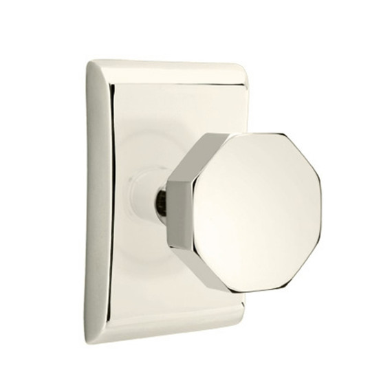 Emtek 5111-OCT-US14 Octagon Door Knob Passage Set With Neos Rosette Polished Nickel