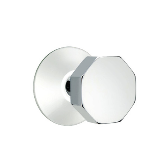 Emtek 5207-OCT-US26 Octagon Door Knob Privacy Set With Modern Rosette Polished Chrome
