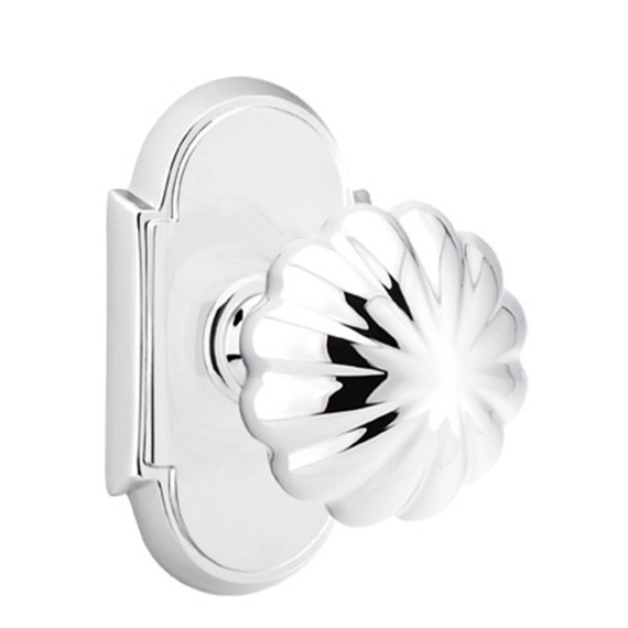 Emtek 8108-MN-US26 Melon Door Knob Passage Set With #8 Rosette Polished Chrome