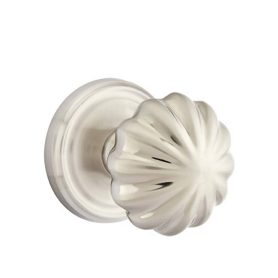 Emtek 8100-MN-US15 Melon Door Knob Passage Set With Regular Rosette Satin Nickel