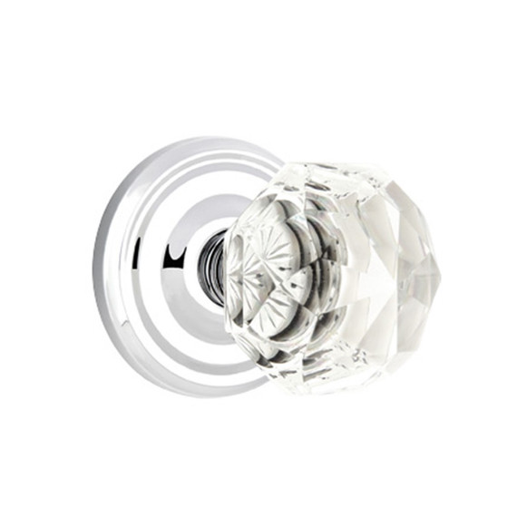 Emtek 8050-CK-US26 Diamond Crystal Door Knob Dummy Set With Regular Rosette Polished Chrome