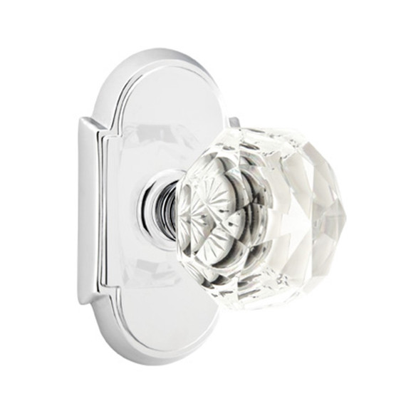Emtek 8208-CK-US26 Diamond Crystal Door Knob Privacy Set With #8 Rosette Polished Chrome