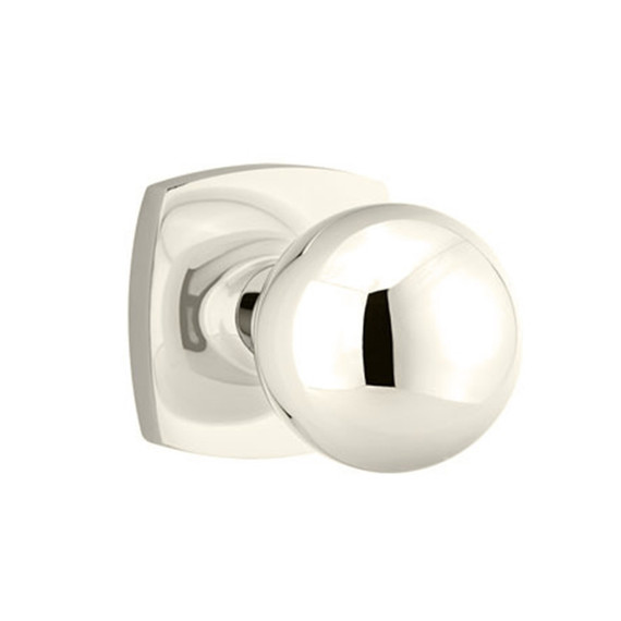 Emtek 5306-OR-US14 Orb Door Knob Dummy Set With Urban Modern Rosette Polished Nickel