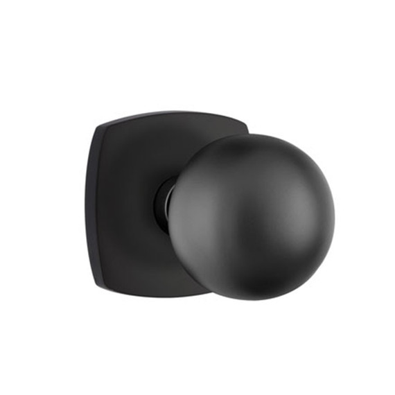 Emtek 5306-OR-US19 Orb Door Knob Dummy Set With Urban Modern Rosette Flat Black