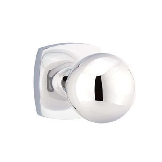 Emtek 5306-OR-US26 Orb Door Knob Dummy Set With Urban Modern Rosette Polished Chrome