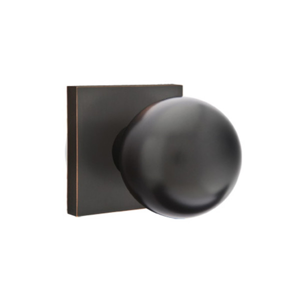 Emtek 5110-OR-US10B Orb Door Knob Passage Set With Square Rosette Oil Rubbed Bronze
