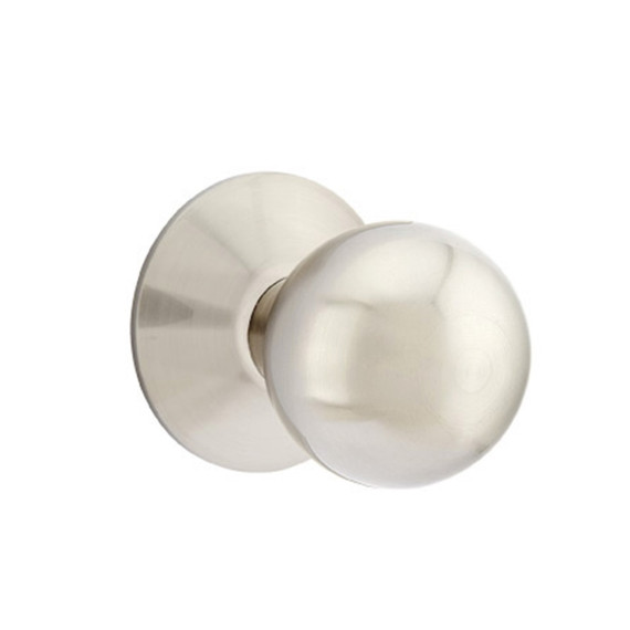 Emtek 5207-OR-US15 Orb Door Knob Privacy Set With Modern Rosette Satin Nickel