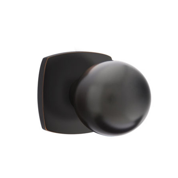 Emtek 5326-OR-US10B Orb Door Knob Privacy Set With Urban Modern Rosette Oil Rubbed Bronze