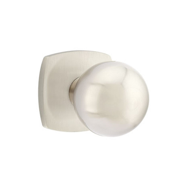 Emtek 5326-OR-US15 Orb Door Knob Privacy Set With Urban Modern Rosette Satin Nickel