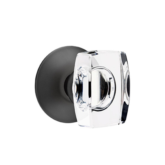 Emtek 5057-WS-US19 Windsor Door Knob Dummy Set With Modern Rosette Flat Black