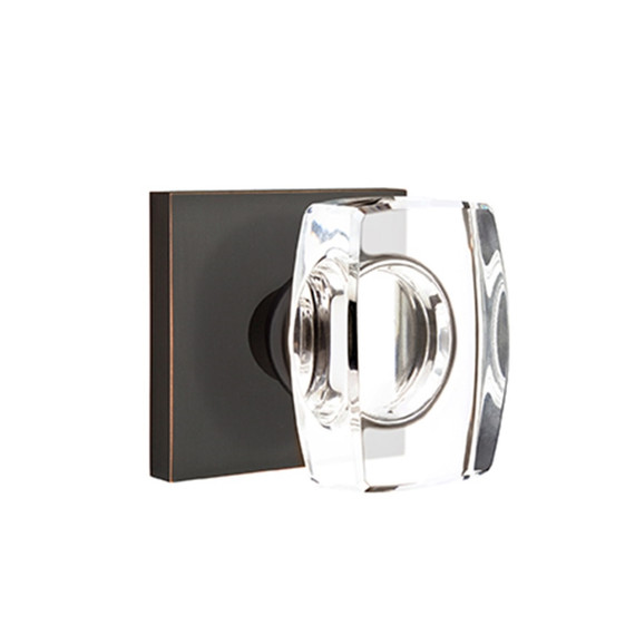 Emtek 5110-WS-US10B Windsor Door Knob Passage Set With Square Rosette Oil Rubbed Bronze