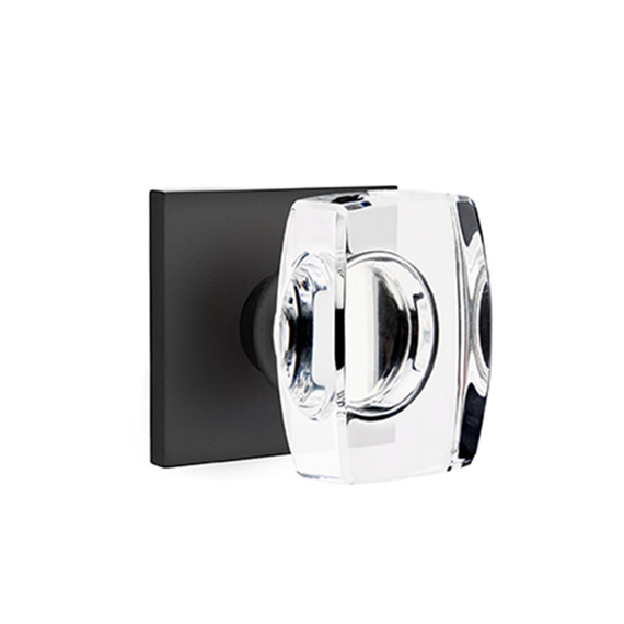 Emtek 5210-WS-US19 Windsor Door Knob Privacy Set With Square Rosette Flat Black