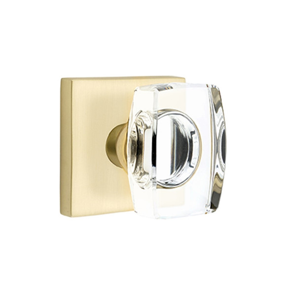 Emtek 5210-WS-US4 Windsor Door Knob Privacy Set With Square Rosette Satin Brass