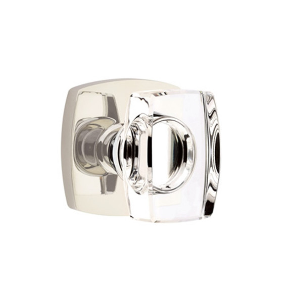 Emtek 5326-WS-US14 Windsor Door Knob Privacy Set With Urban Modern Rosette Polished Nickel