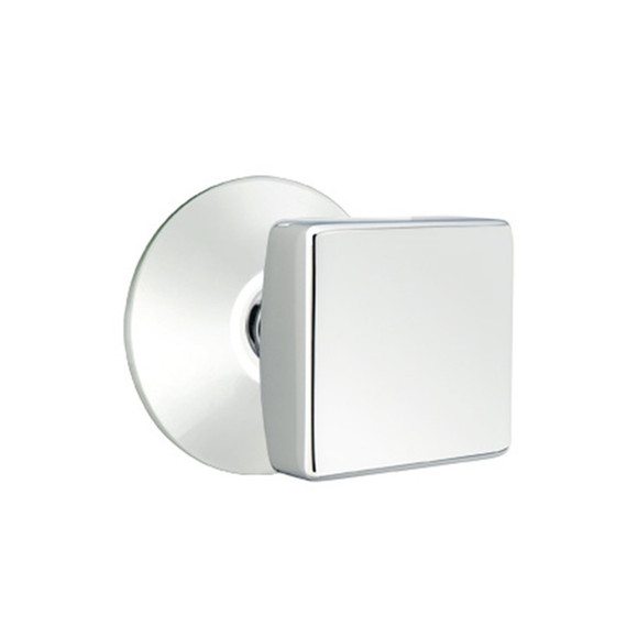 Emtek 5057-SQU-US26 Square Door Knob Dummy Set With Modern Rosette Polished Chrome