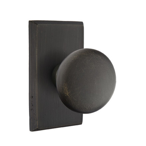 Emtek 7054-WC-MB Winchester Sandcast Bronze Door Knob Dummy Set With #3 Rosette Medium Bronze